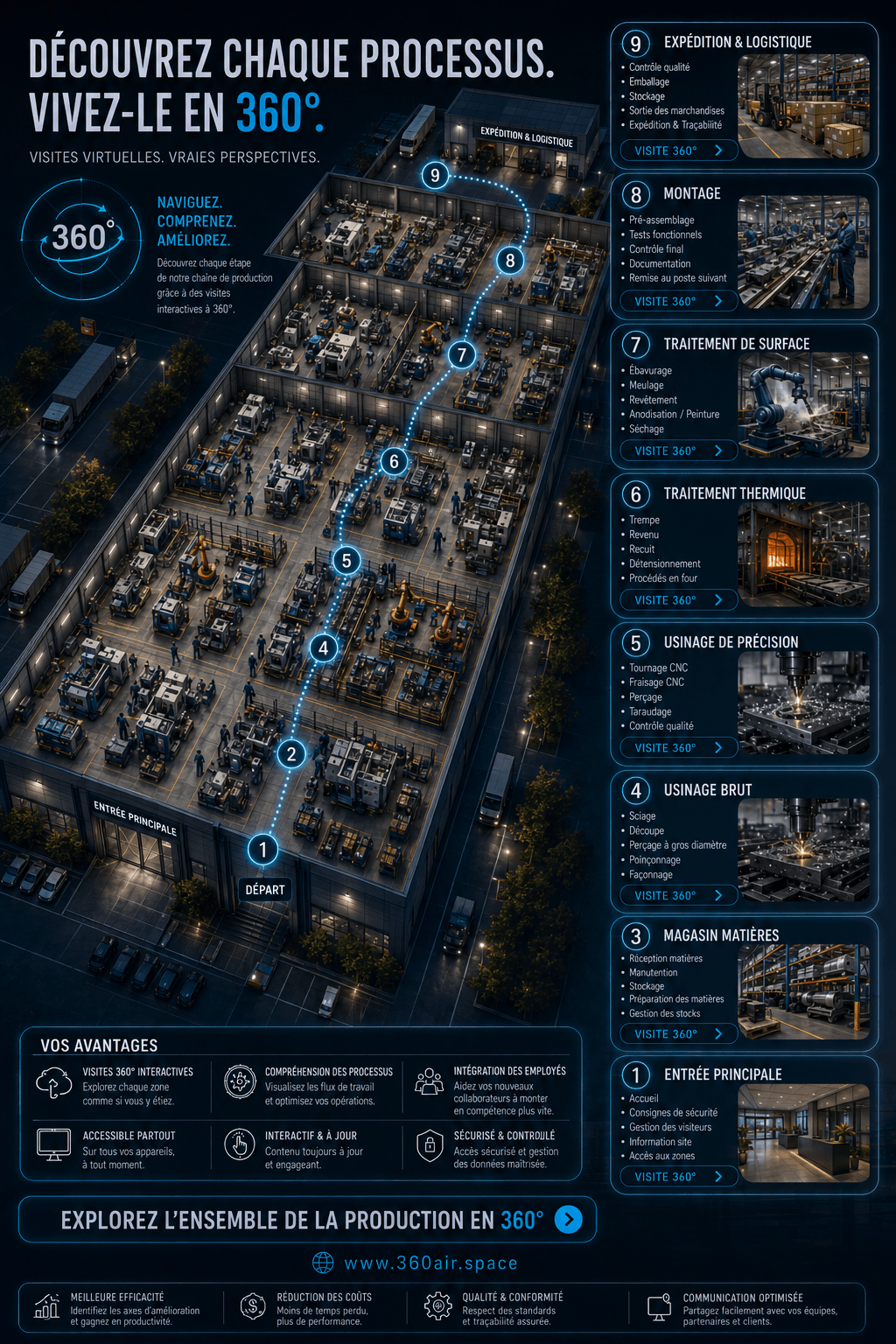 Plateforme de visite virtuelle 360° pour sites industriels