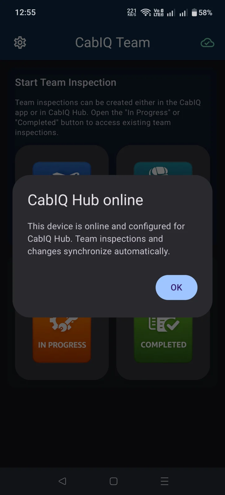 CabIQ Teams Screenshot 1
